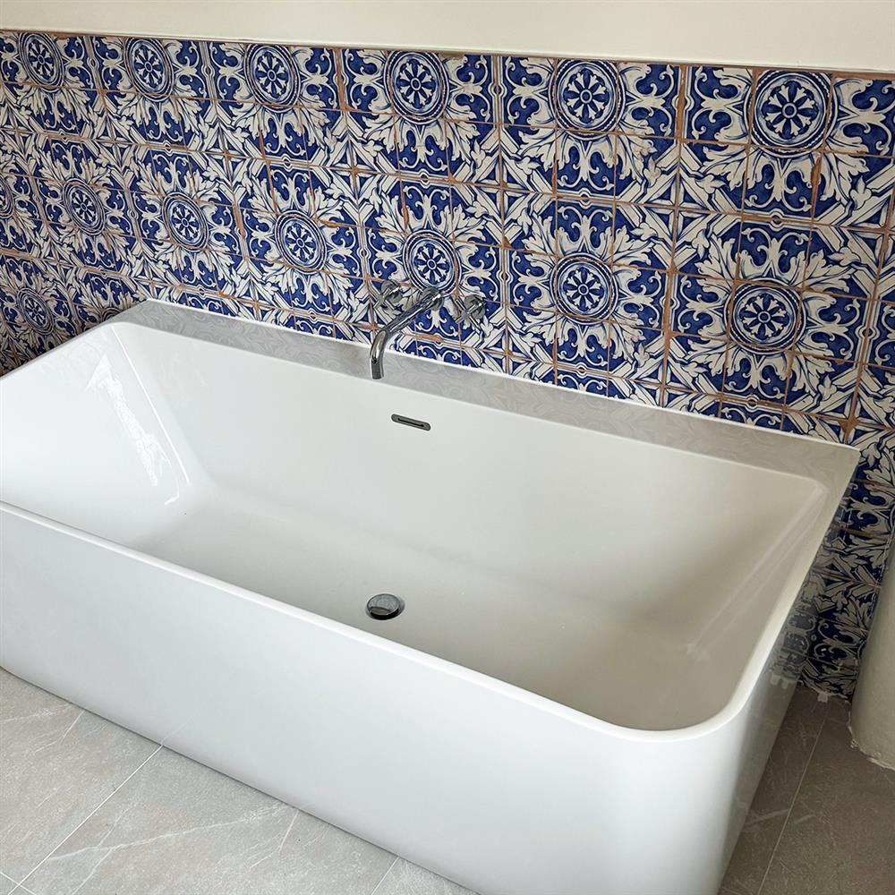 Formentera blue patterned bathroom wall tiles